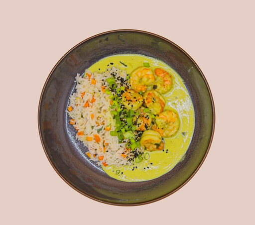 Scampi met citroenrijst 